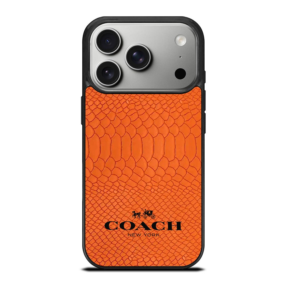 COACH NEW YORK LOGO ORANGE SKIN iPhone 17 Pro Case